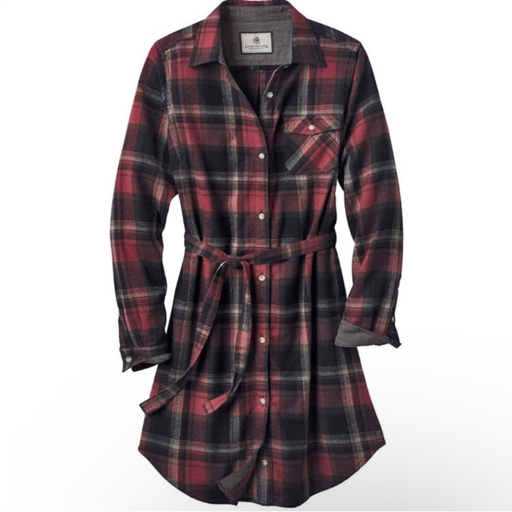 Flannel Button Up Dress